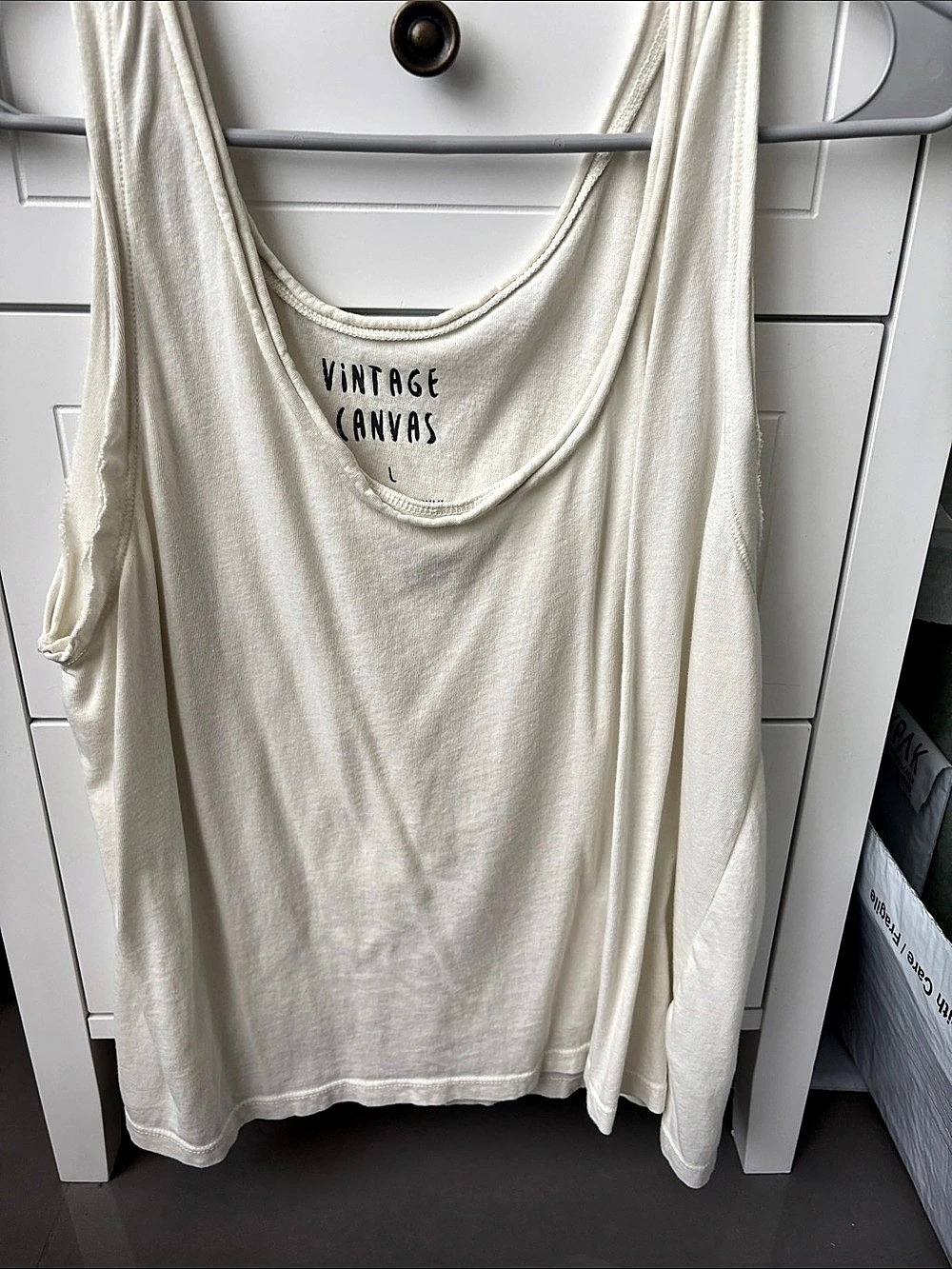 Vintage Canvas Women's Tank Top in White Like New